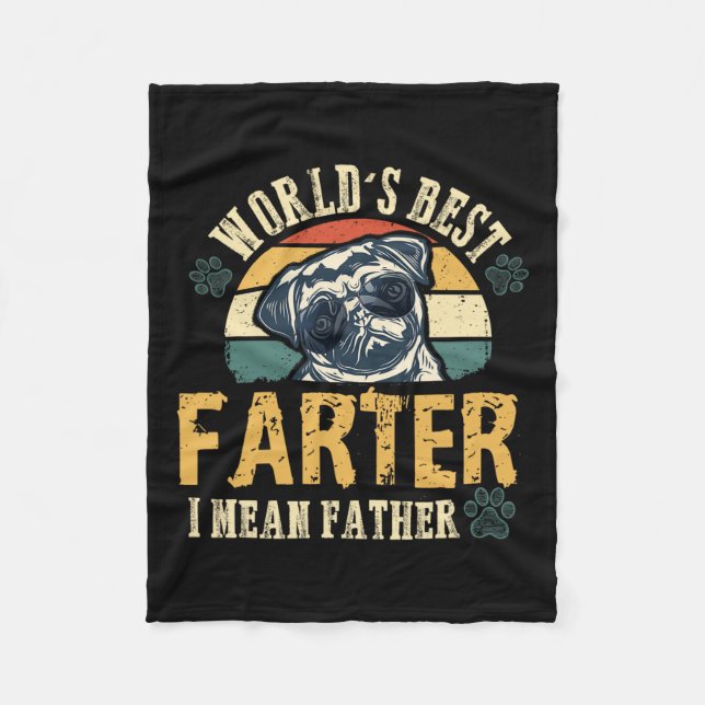 Bester Farter I Gemein Vater Bester Vater je Coole Fleecedecke (Vorderseite)