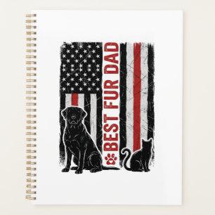 Bester Fell-Vater Vintage-Flagge Hund Katze-Shirt- Planer