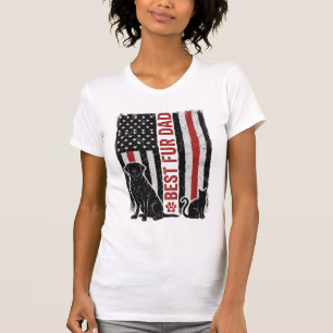 Bester Fell-Vater Vintage-Flagge Hund Katze-Shirt- T-Shirt