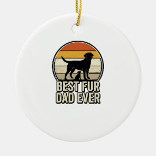Bester Fellervater Aller Zeiten Vintage Hund Papa  Keramik Ornament
