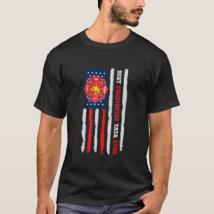 Bester Feuerwehrmann Tata jemals Us Flag Feuerwehr T-Shirt
