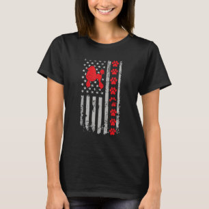 Bester Firefighter Poodle Mama Vater je US-Flaggen T-Shirt