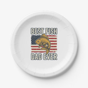 Bester Fischvater Aller Zeiten Vintage-Goldfisch-S Pappteller