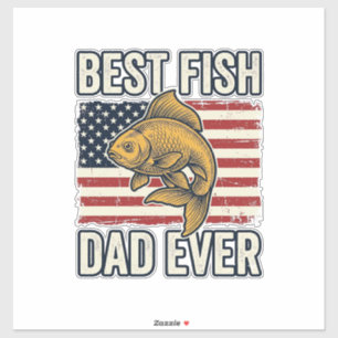 Bester Fischvater überhaupt Vintage-Goldfisch-Shir Aufkleber