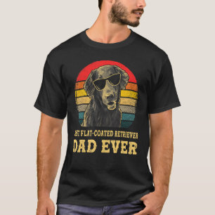 Bester flacher Retriever Vater je Hund Retro Vin T-Shirt