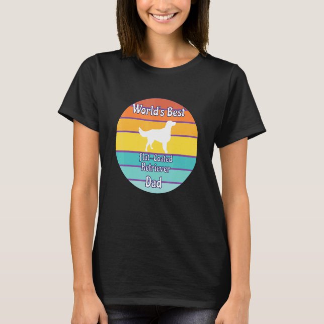 Bester Flat Coated Retriever-Vater der Welt T-Shirt (Vorderseite)