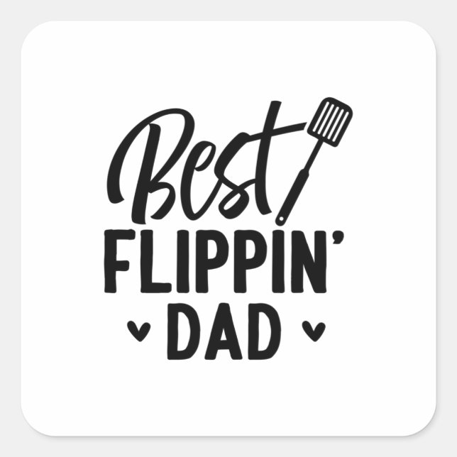 Bester Flippin-Vater Quadratischer Aufkleber (Vorderseite)