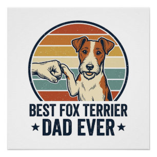 Bester Fox Terrier Vater Aller Zeiten Vintage Hund Poster