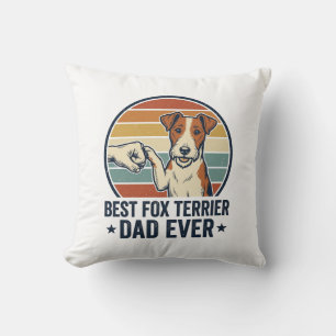 Bester Fox Terrier-Vater überhaupt Vintage-Hundefr Kissen