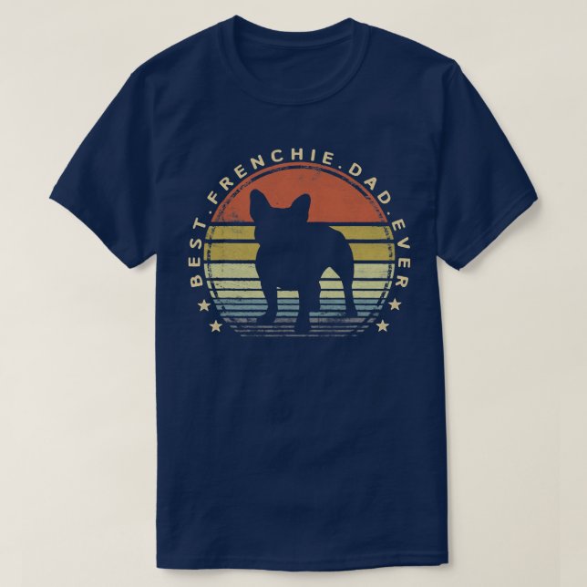 Bester französischer Vater je Daddy Bulldog-Hund L T-Shirt (Design vorne)