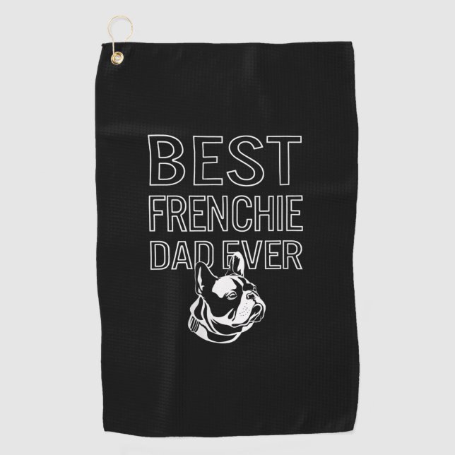 Bester französischer Vater je Daddy French Bulldog Golfhandtuch (Vorderseite)