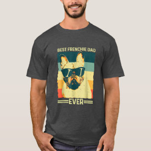 Bester französischer Vater je Retro-Bulldog-Vater T-Shirt