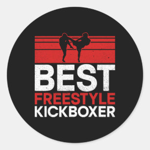 Bester Freestyle-Kickboxer - Material Arts Kickbox Runder Aufkleber