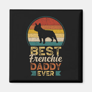 Bester Frenchie-Papa Aller Zeiten Retro Sonnenunte Magnet