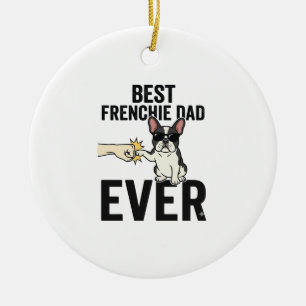 Bester Frenchie-Vater Allerzeit Lustiges Bulldog-S Keramik Ornament