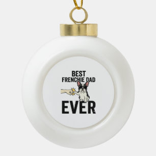 Bester Frenchie-Vater Allerzeit Lustiges Bulldogge Keramik Kugel-Ornament