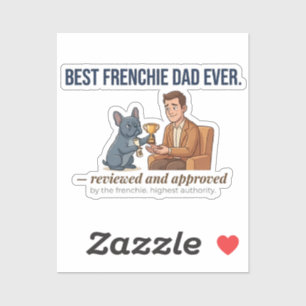 Bester Frenchie-Vater Lustiger Hunde-Auszeichnungs Aufkleber