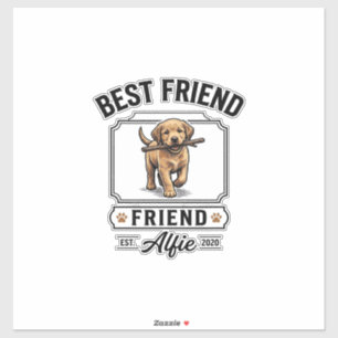 Bester Freund Alfie Vintage-Hundefreund-Design_1 Aufkleber