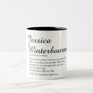 Bester Freund BFF Name Definition Chic Schrift Zweifarbige Tasse
