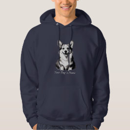 Bester Freund Corgi Schwarz-Weiß Silohuette Hoodie