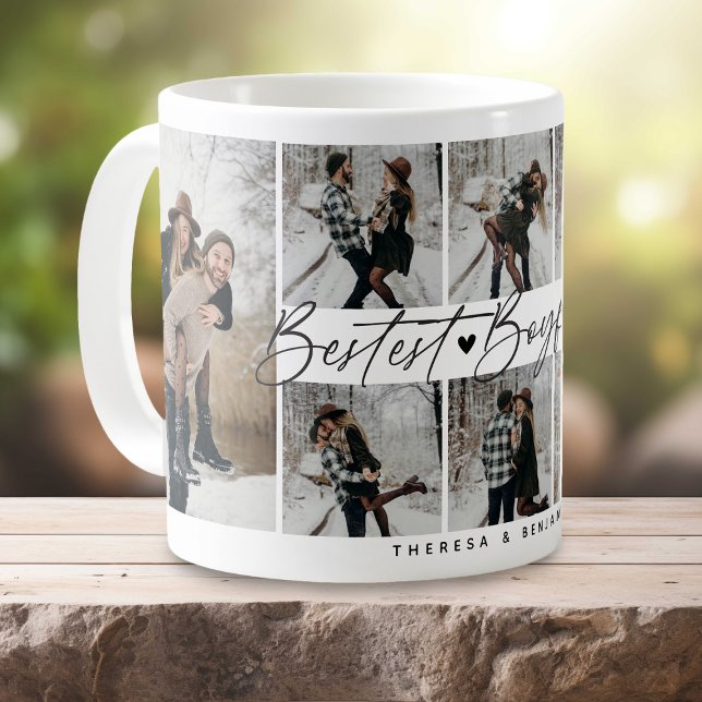 'Bester Freund' Couple Keepake Foto Collage Kaffeetasse (Von Creator hochgeladen)