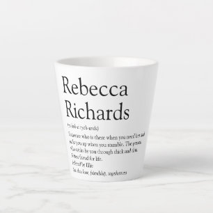 Bester Freund Definition Lustig Schwarz und Weiß Milchtasse