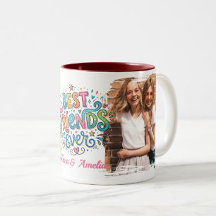 Bester Freund ever Benutzerdefiniertes Foto & Text Zweifarbige Tasse