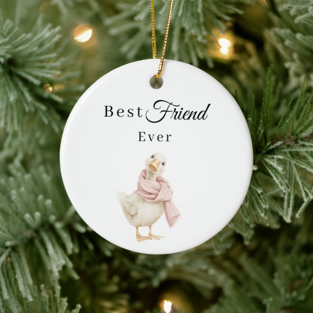 Bester Freund Ever Gans Foto Keramik Ornament (Baum)