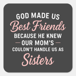 Bester Freund für immer Freundschaft Bestie BFF Gr Quadratischer Aufkleber