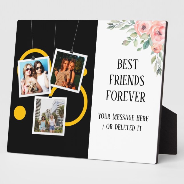 Bester Freund für immer, personalisiert 3 FotoColl Fotoplatte (Seite)