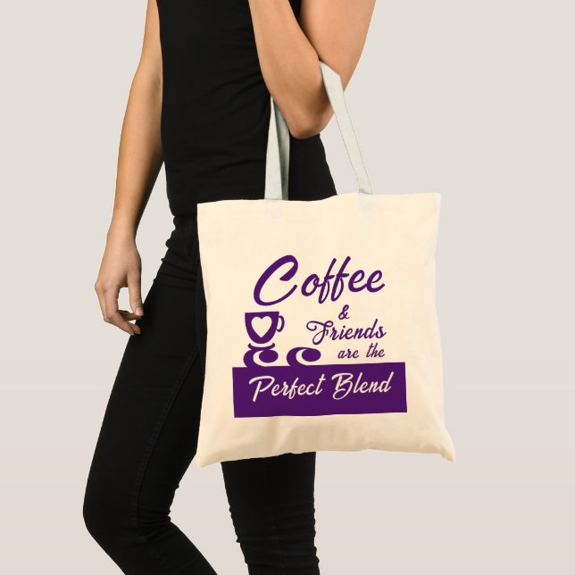 Bester Freund Kaffeeliebhaber lila Tragetasche (Vorderseite (Produkt))