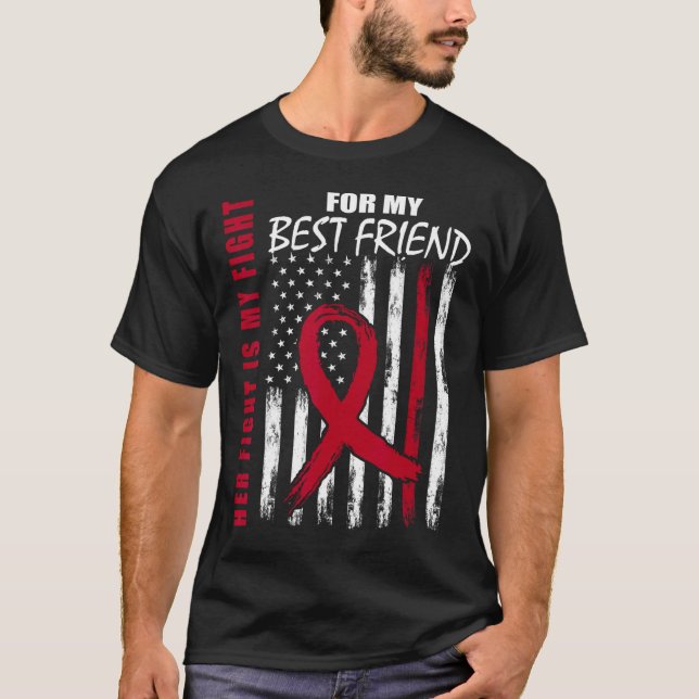 Bester Freund Multiples Myelom-Bewusstsein Amerika T-Shirt (Vorderseite)
