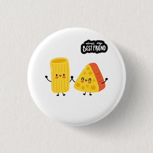 Bester Freund Pasta und Käse Button (Vorderseite)