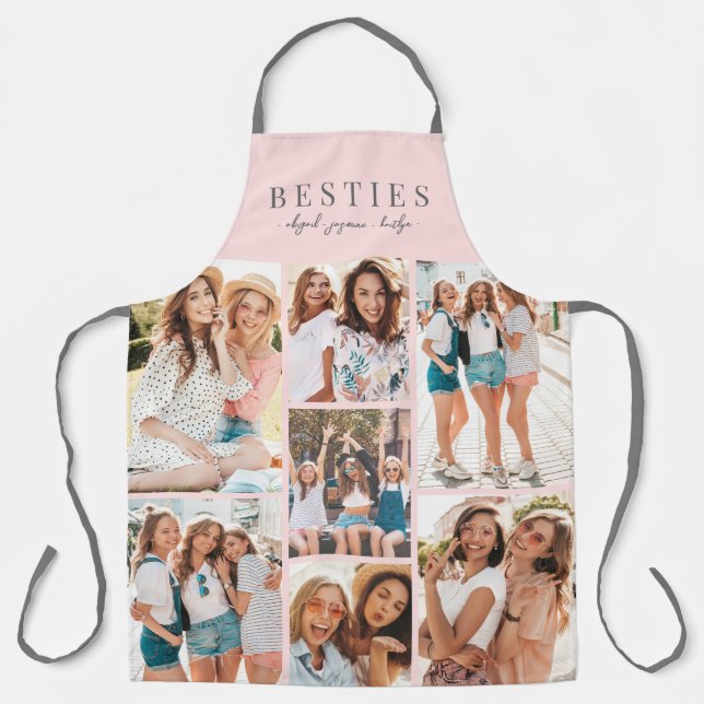 Bester Freund Pink BFF Fotocollage Schürze (Vorderseite)
