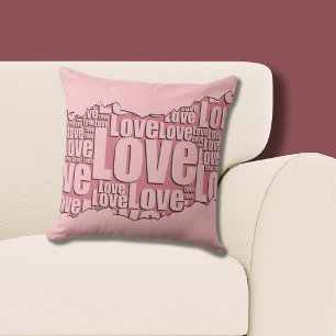 Bester Freund Pink Liebe Typografie-Muster Kissen