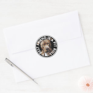 Bester Freund Pit Bull Terrier Runder Aufkleber