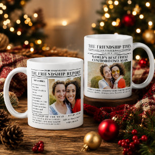 Bester Freund Schwarz Weiß Vintage-Zeitungsfoto Kaffeetasse