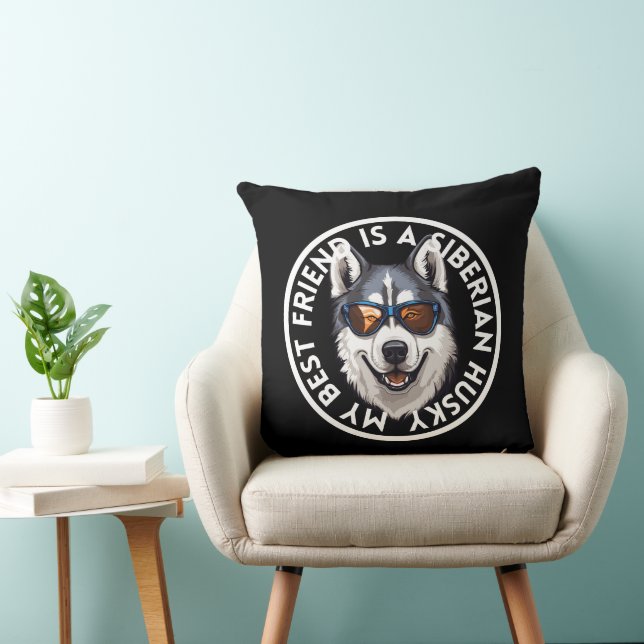 Bester Freund Siberian Husky Kissen (Stuhl )