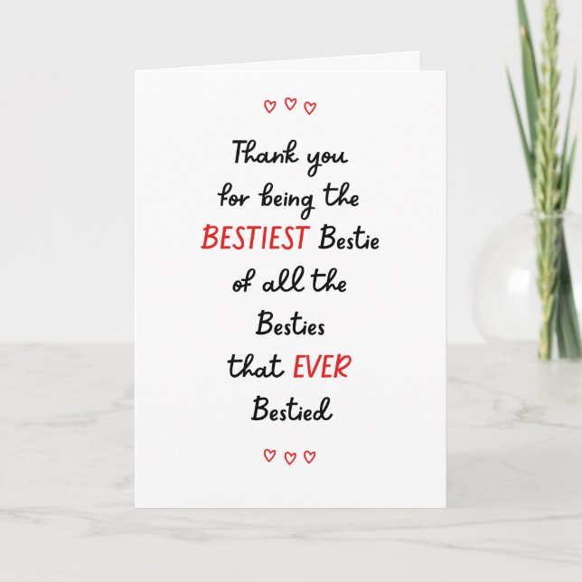 Bester Freund Vielen Dank Bestie Card Karte (Vorderseite)