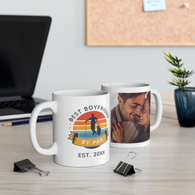 Bester Freund von Par Valentine's Day Golfer Foto Kaffeetasse (Best Boyfriend Retro Golfer Photo 11oz White Coffee Mug)