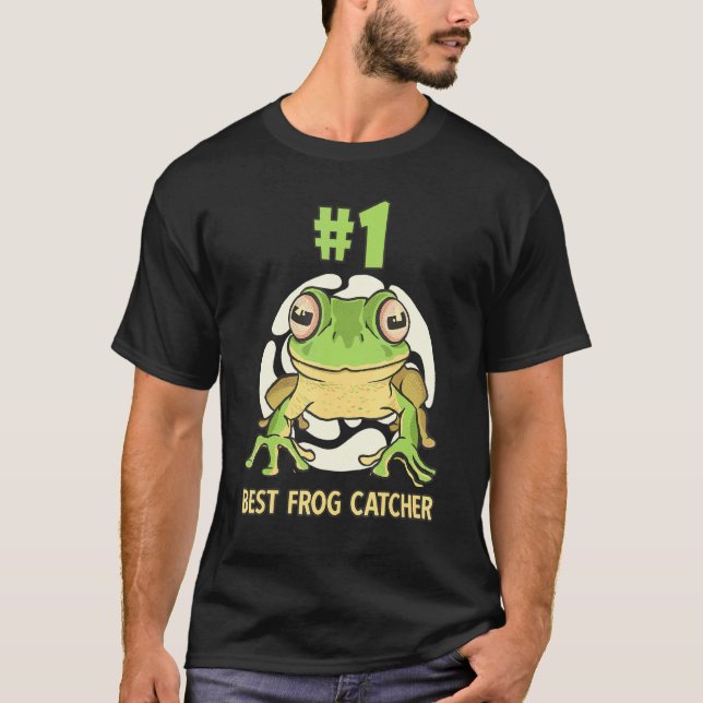 Bester Froschfänger Nummer Eins Frosch Design T-Shirt (Vorderseite)