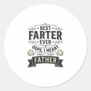 Bester Furzer Allerlustigster Vater Shirt Design_1 Runder Aufkleber