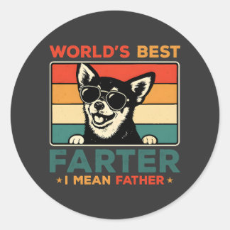 Bester Furzer der Welt, ich meine Vater, lustiger Runder Aufkleber