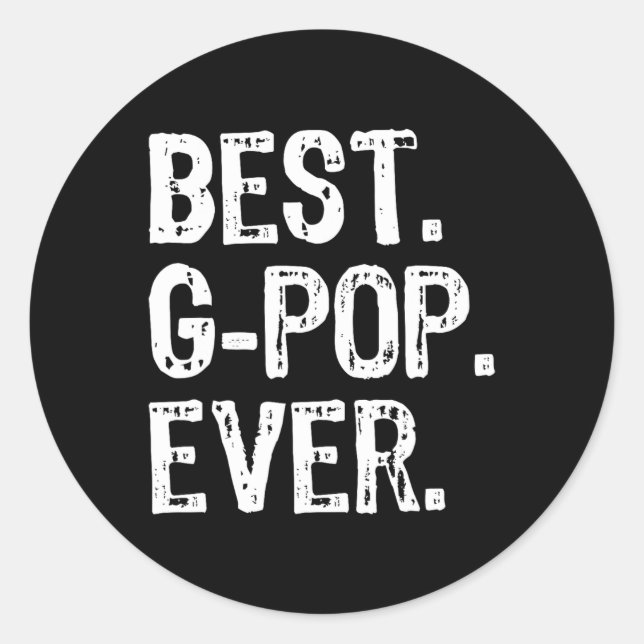 Bester G-Pop je Familie Cooler Funny Gpop Runder Aufkleber (Vorderseite)