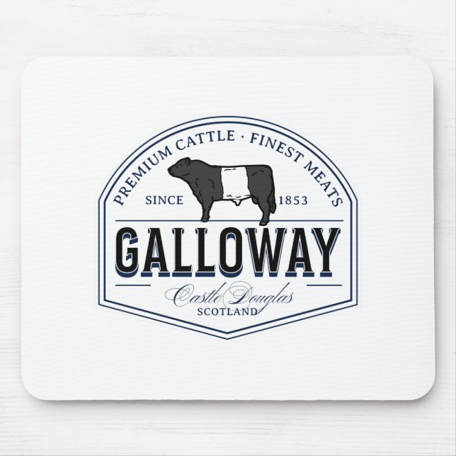 Bester Galloway Rasse Abzeichen Beltie Mousepad (Vorne)
