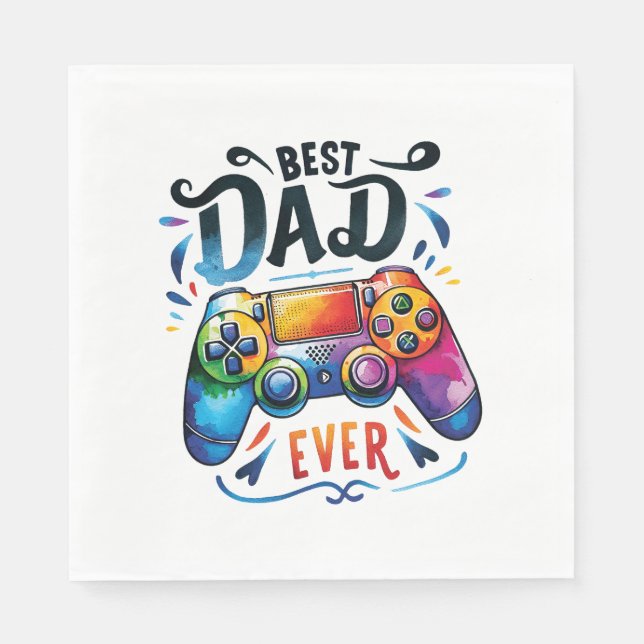 Bester Gamer-Vater je Serviette (Vorderseite)