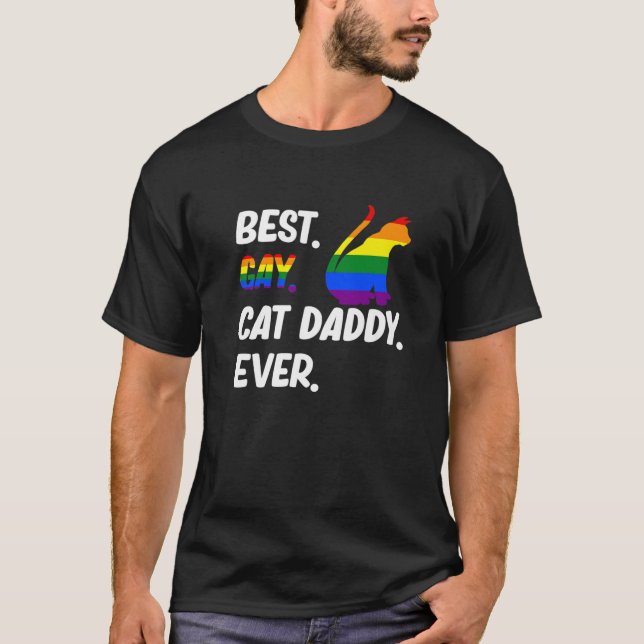 Bester Gay Cat Vater je Katze Tierbesitzer T-Shirt (Vorderseite)