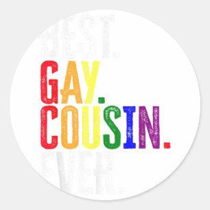 Bester Gay Cousin je LGBT Pride Gay Cousin Geschen Runder Aufkleber