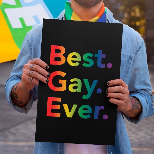 Bester Gay Ever | LGBT Pride Rainbow Flag Poster (Von Creator hochgeladen)