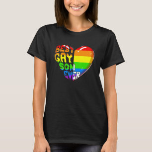 Bester Gay Son je Regenbogen Herz Flag Proud Lgbt T-Shirt